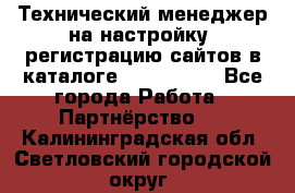 Технический менеджер на настройку, регистрацию сайтов в каталоге runet.site - Все города Работа » Партнёрство   . Калининградская обл.,Светловский городской округ 